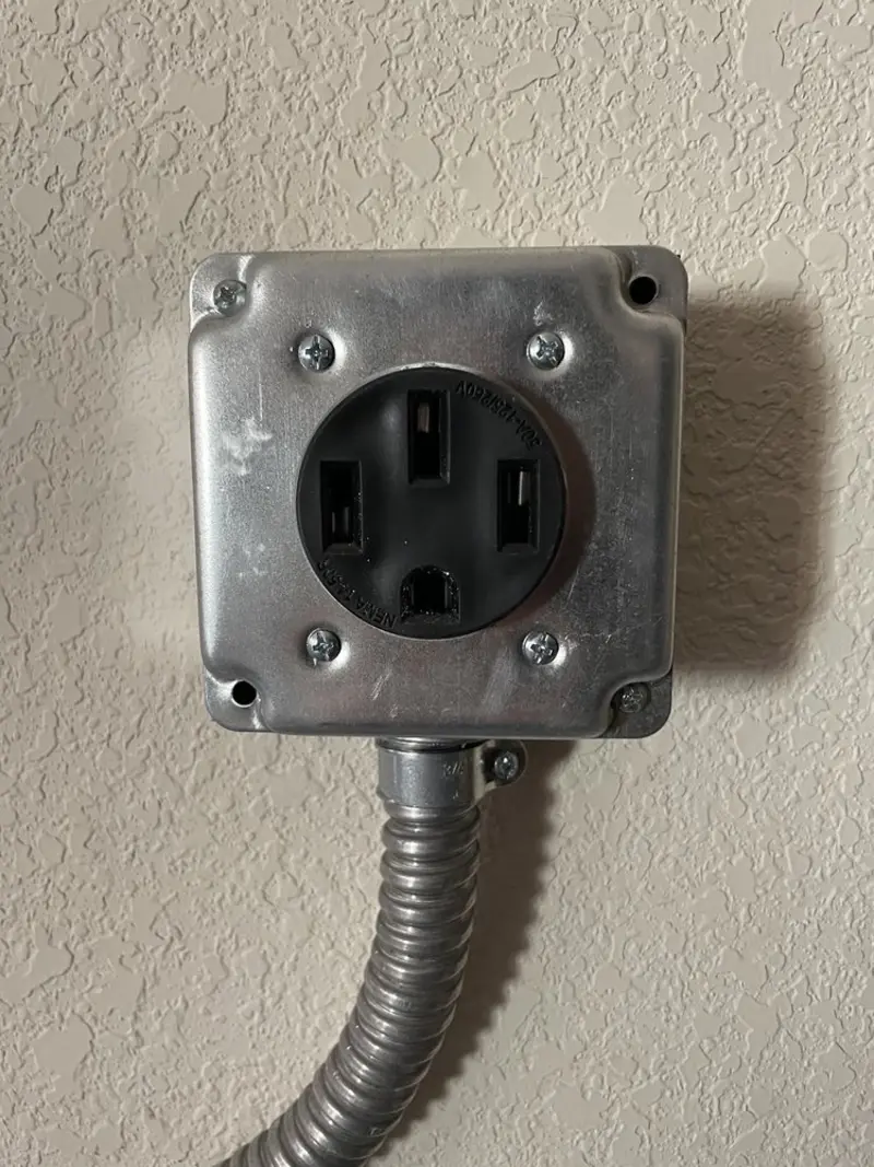 NEMA 14-50 outlet installed for Electrical Panel Upgrade in Wolf